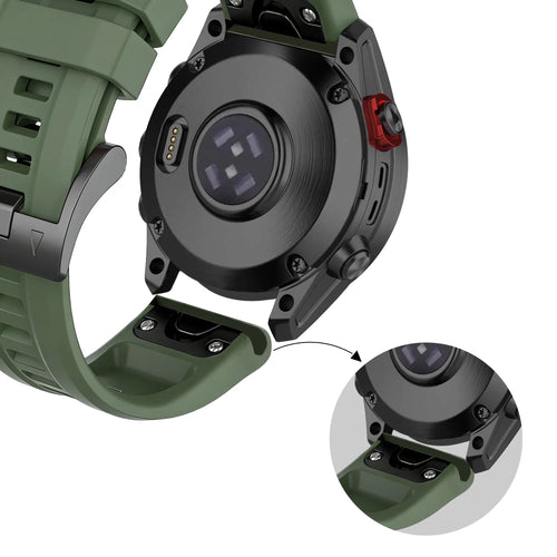 Bandz Bracelet silicone 'Classic' Garmin Descent G1 (vert militaire)