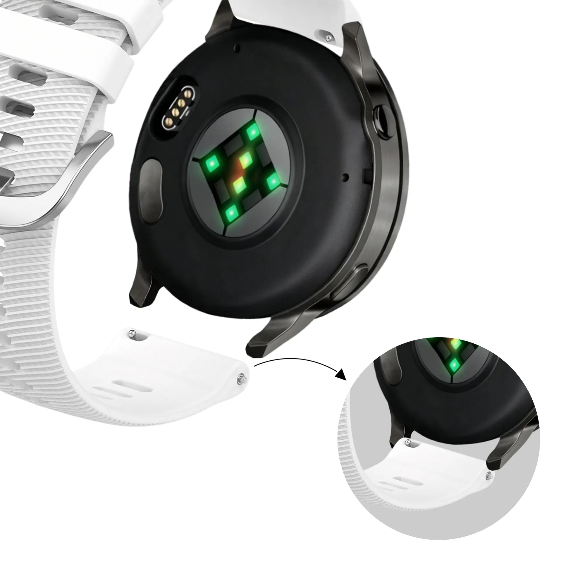 Bandz Bracelet silicone 'Deluxe' Garmin Forerunner 265s (blanc)