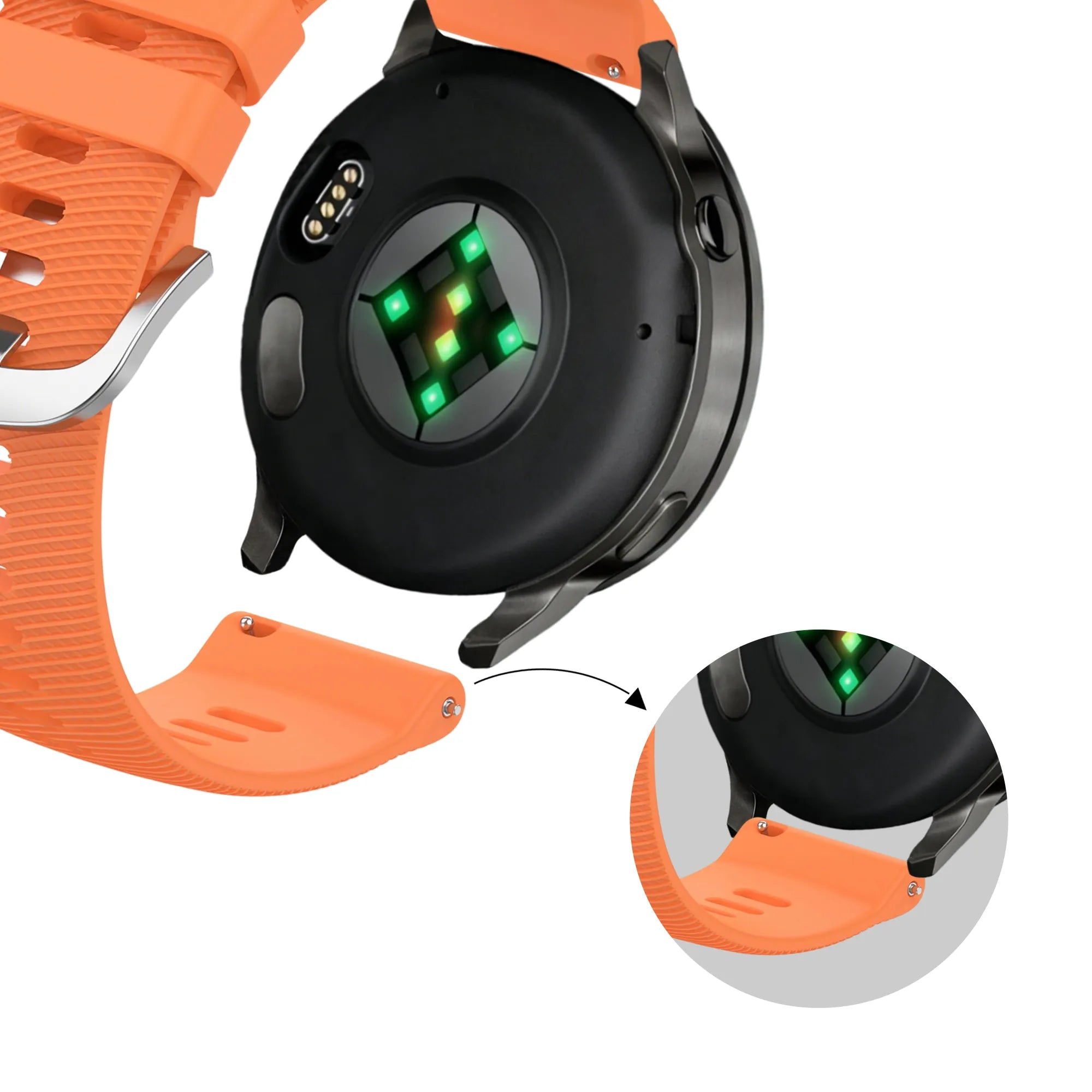 Bandz Bracelet silicone 'Deluxe' Garmin Forerunner 265s (orange)