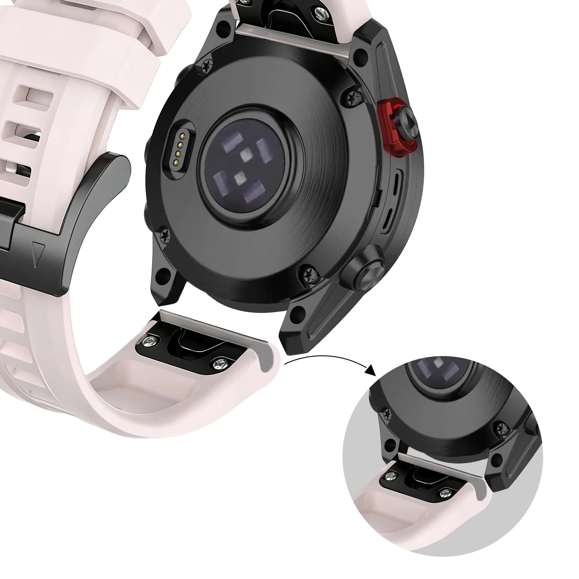 Bandz Bracelet silicone 'Classic' Garmin Fenix 5s / 6s (rose clair)