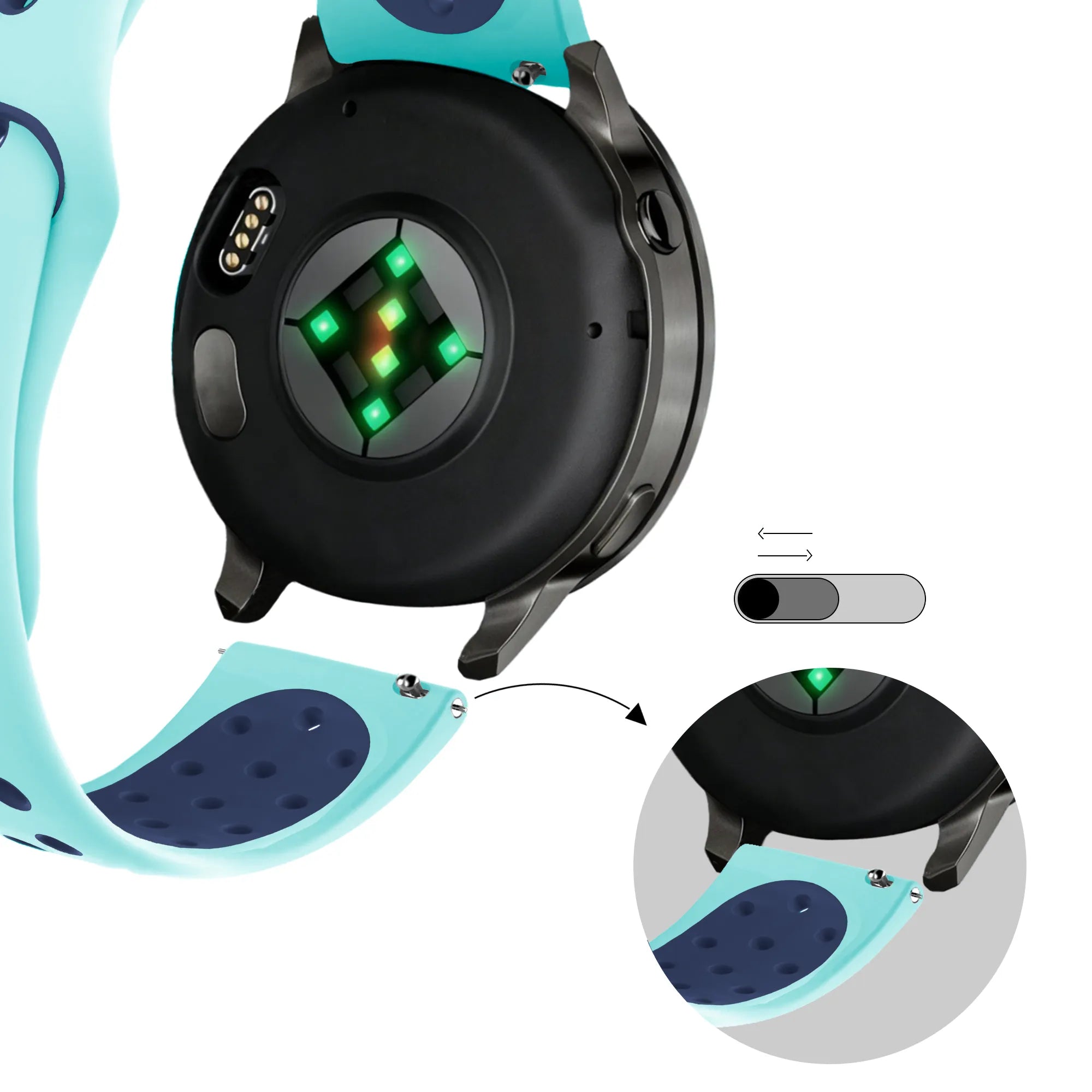 Bandz Bracelet sport 'Deluxe' Garmin Approach S40 (bleu turquoise)