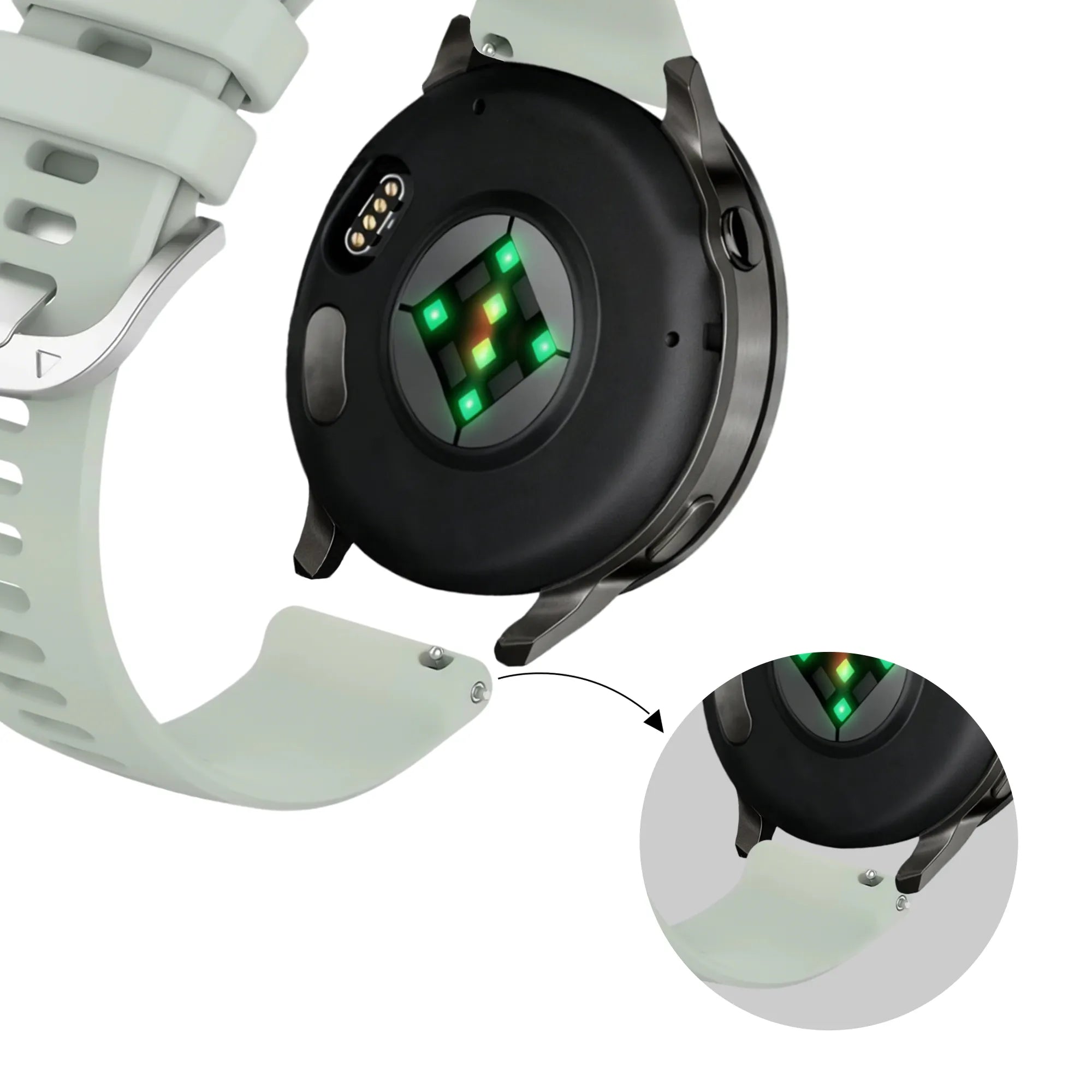 Bandz Bracelet silicone 'Classic' Garmin Vivoactive 4s (vert clair)