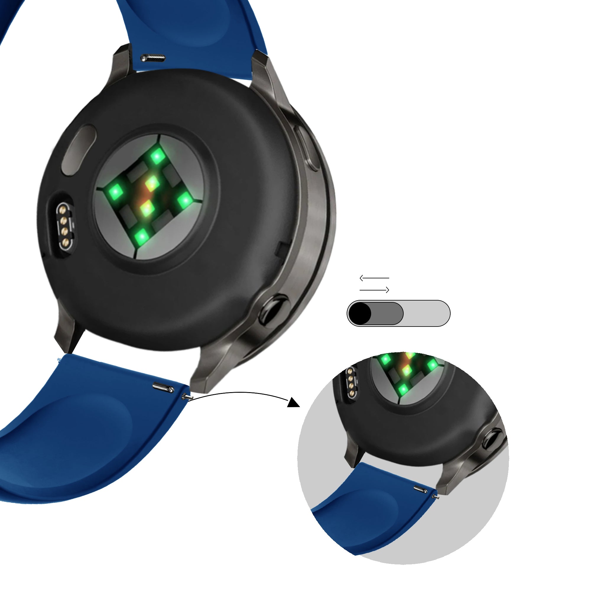 Bandz Bracelet sport 'Deluxe' Garmin Approach S12 (bleu royal)