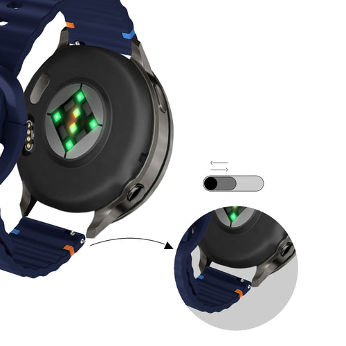 Bandz Bracelet silicone ondulé Garmin Venu 2 (bleu foncé)