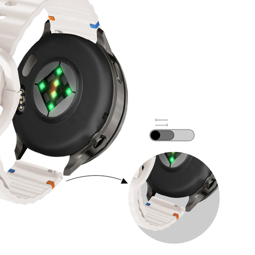 Bandz Bracelet silicone ondulé Garmin Vivoactive 4s (lumière stellaire)