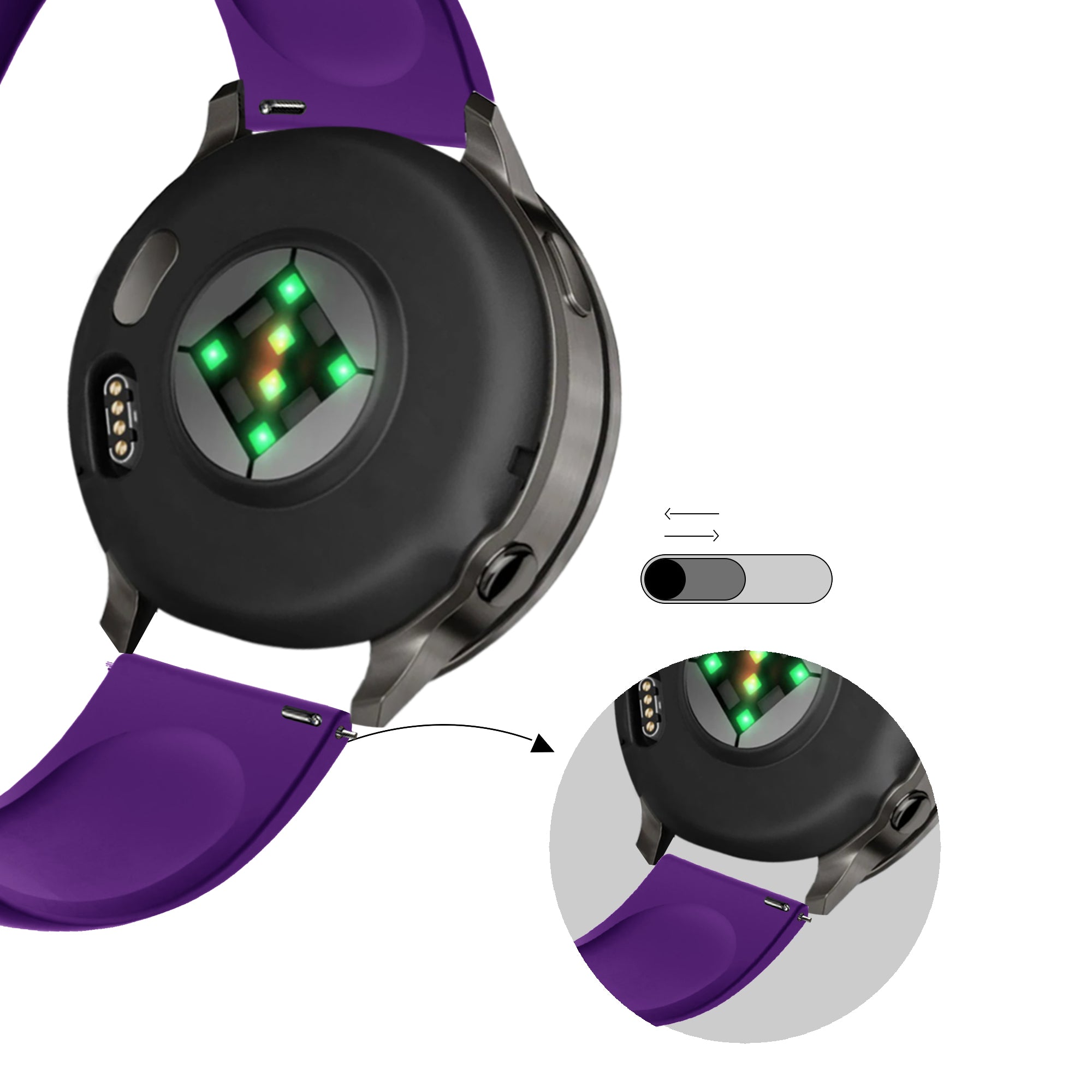 Bandz Bracelet sport 'Deluxe' Garmin Vivomove 3s (violet)