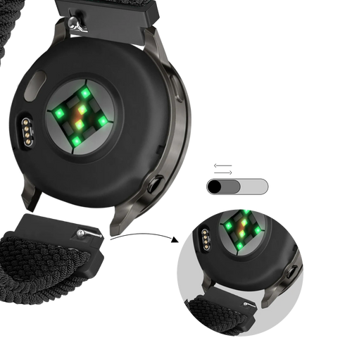 Bandz Bracelet tressé réglable Garmin Vivoactive 4s (noir)