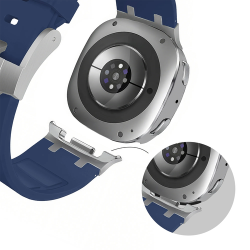 Bandz Samsung Galaxy Watch 9 - 40mm Silicone Strap 'Luxe Liquid' (Dark Blue)