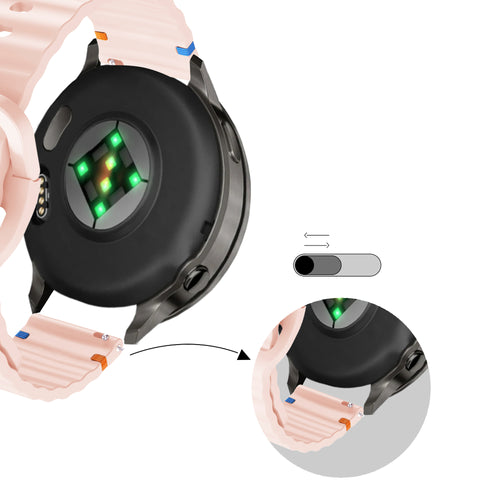 Bandz Bracelet silicone ondulé Garmin Vivoactive 4s (rose clair)