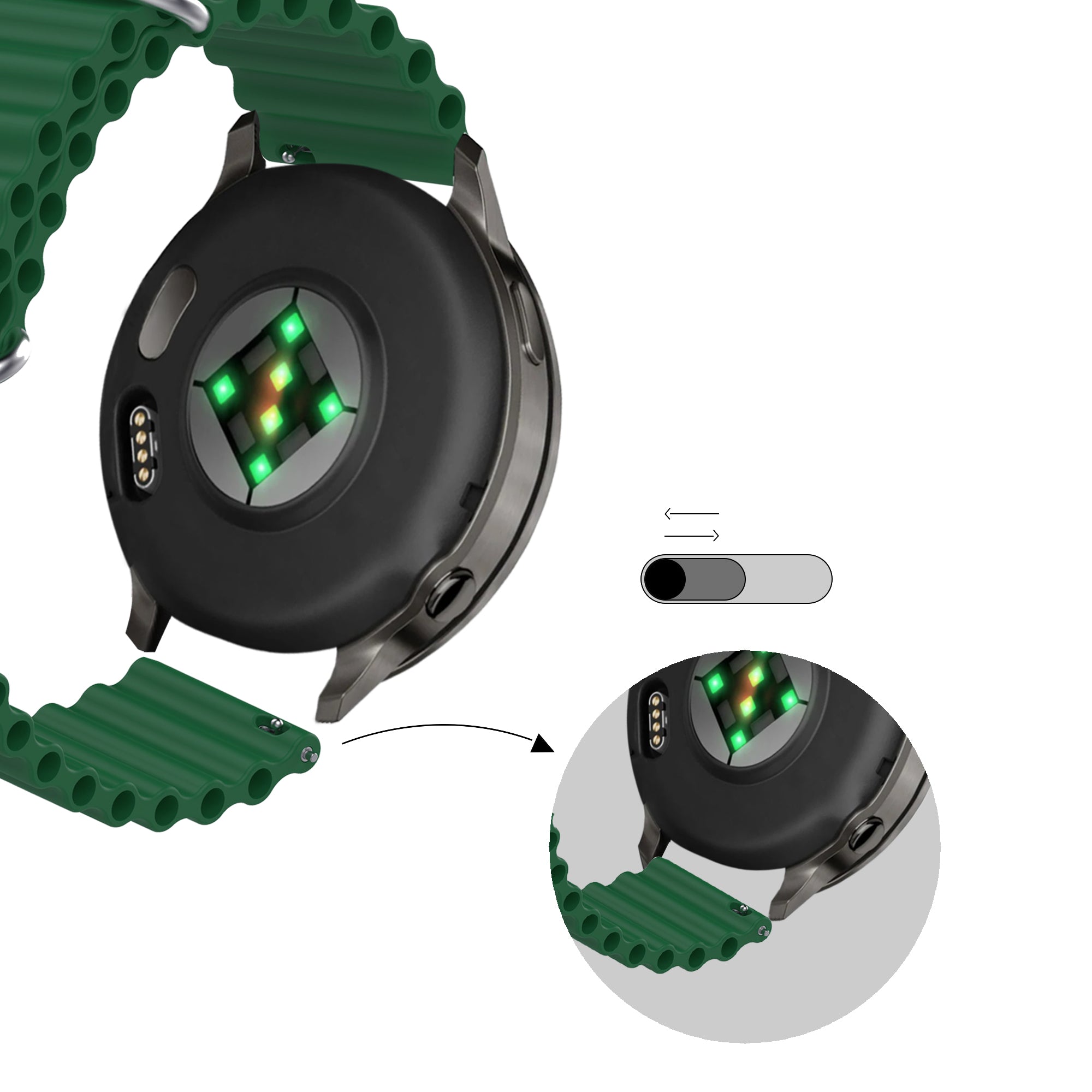 Bandz Bracelet Océan 'Classic' Garmin Vivoactive 6 (vert)