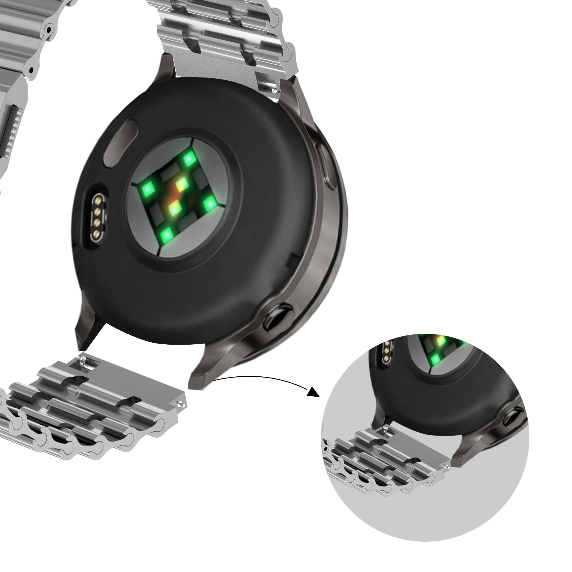 Bandz Bracelet acier premium 'Ocean' Garmin D2 Air X15 (argent)
