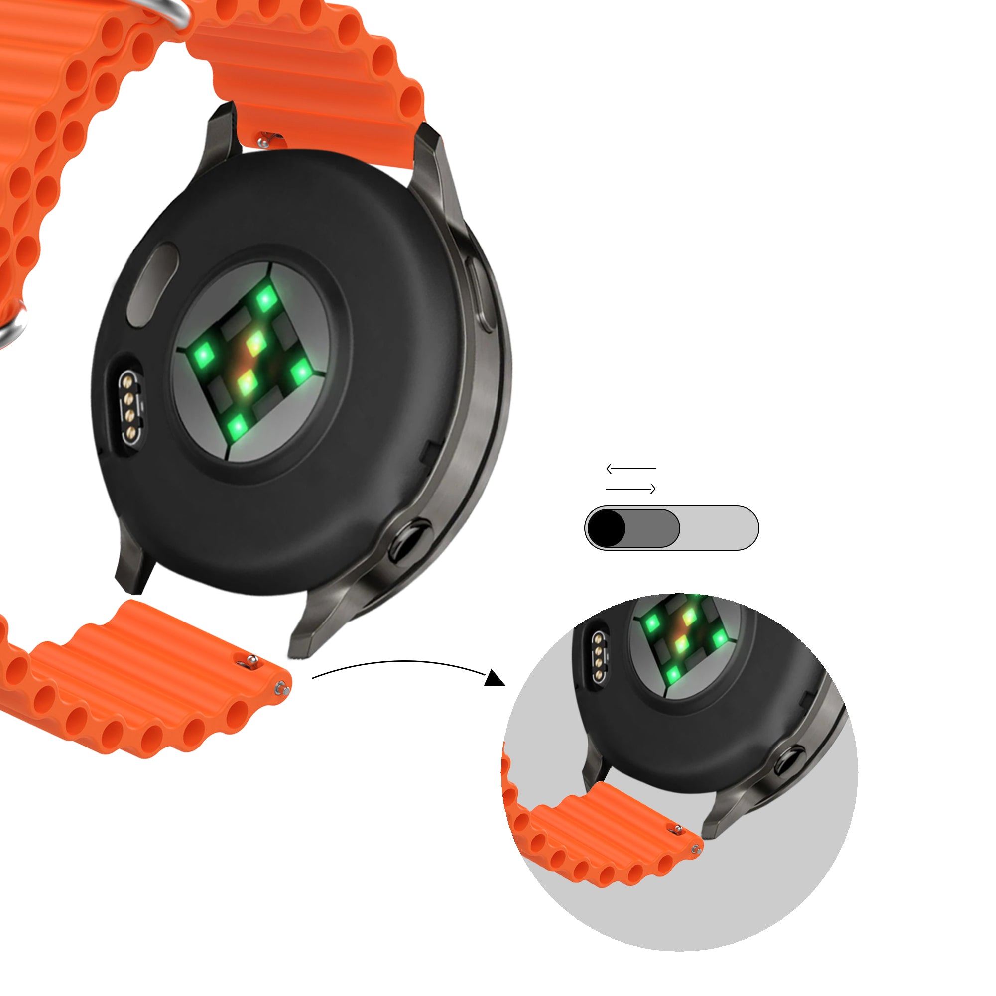 Bandz Garmin Venu 4 - 45mm Ocean Strap 'Classic' (Orange)