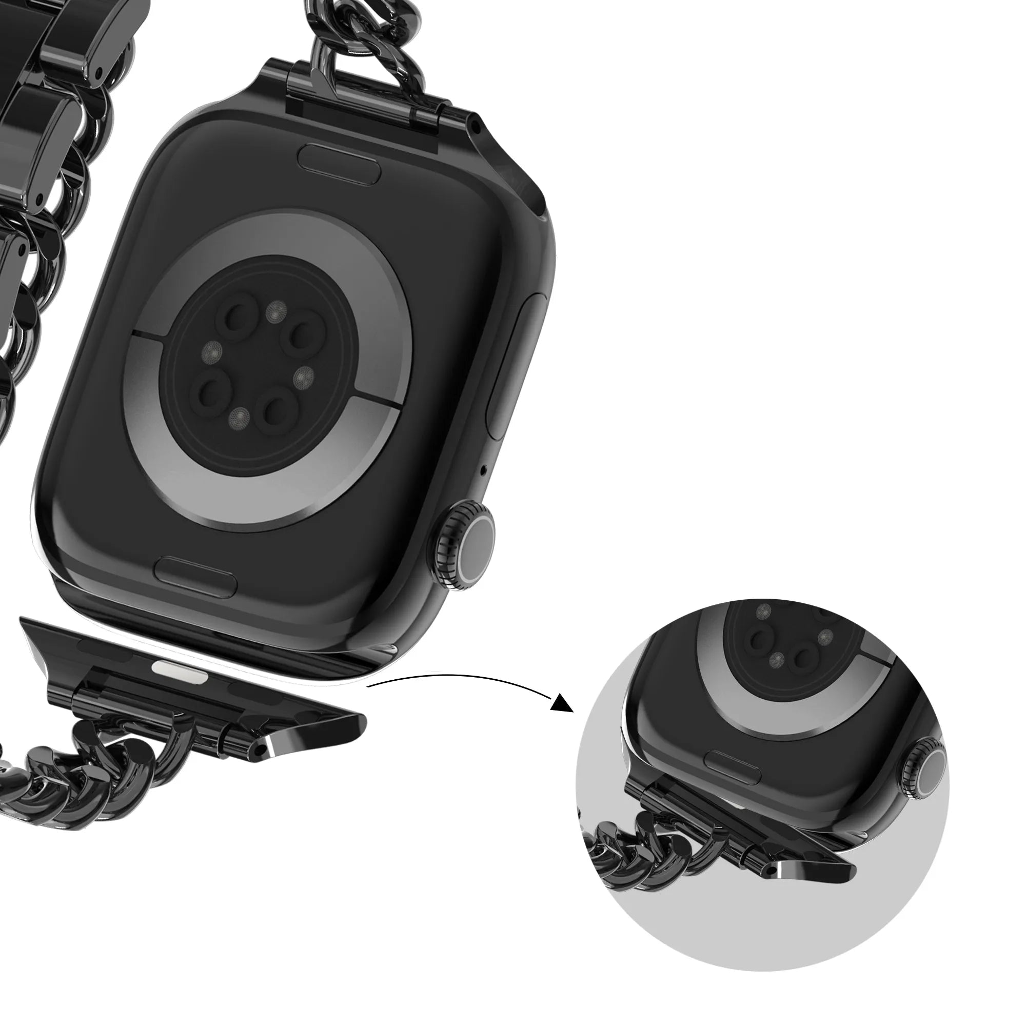 Bandz Bracelet acier 'Double Tour' Apple Watch (noir)