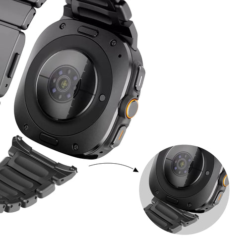 Bandz Samsung Galaxy Watch Ultra 2 Titanium Strap 'Hybrid' (Black)