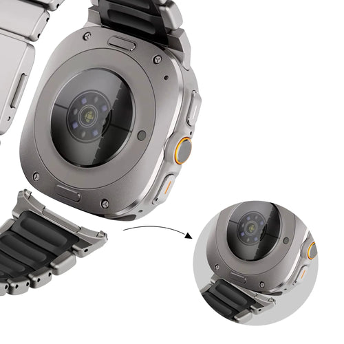 Bandz Bracelet titane 'Hybrid' Samsung Galaxy Watch Ultra 2 (titane/noir)