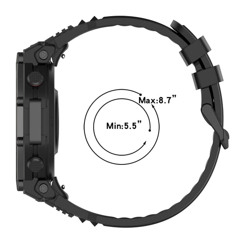 Amazfit T-Rex 3 Pro - 48mm Silicone Strap (Black)