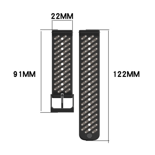 Bracelet silicone à rayures Amazfit Cheetah 2 Ultra (noir)