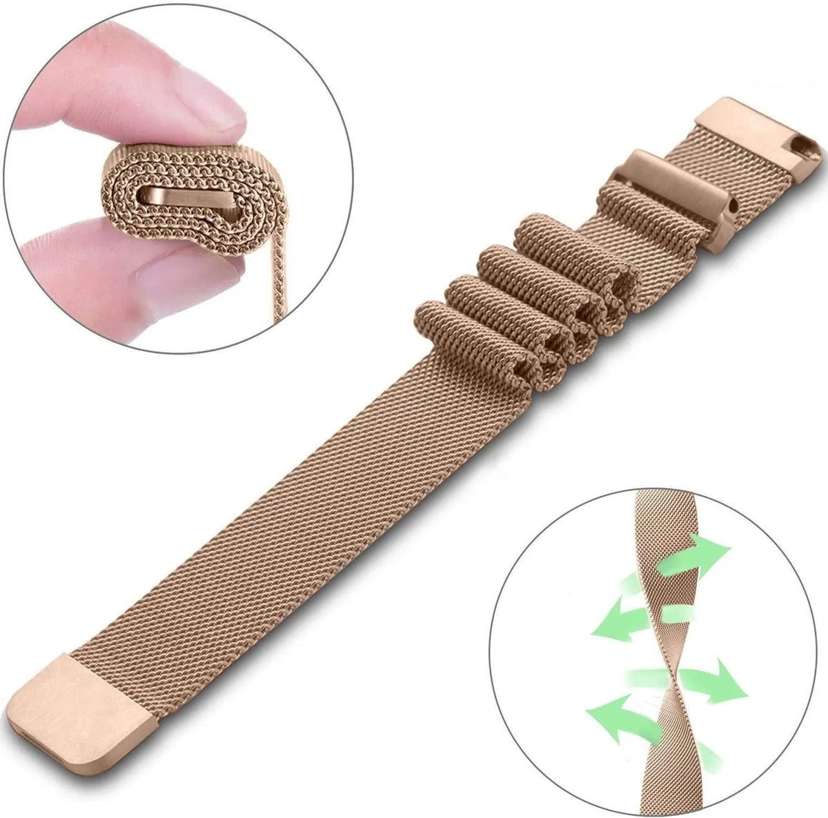 Bracelet Milanais Huawei Watch GT 5 Pro 42mm (or rose)