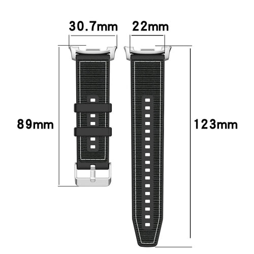 Bracelet nylon hybride Samsung Galaxy Watch 9 - 40mm (noir)