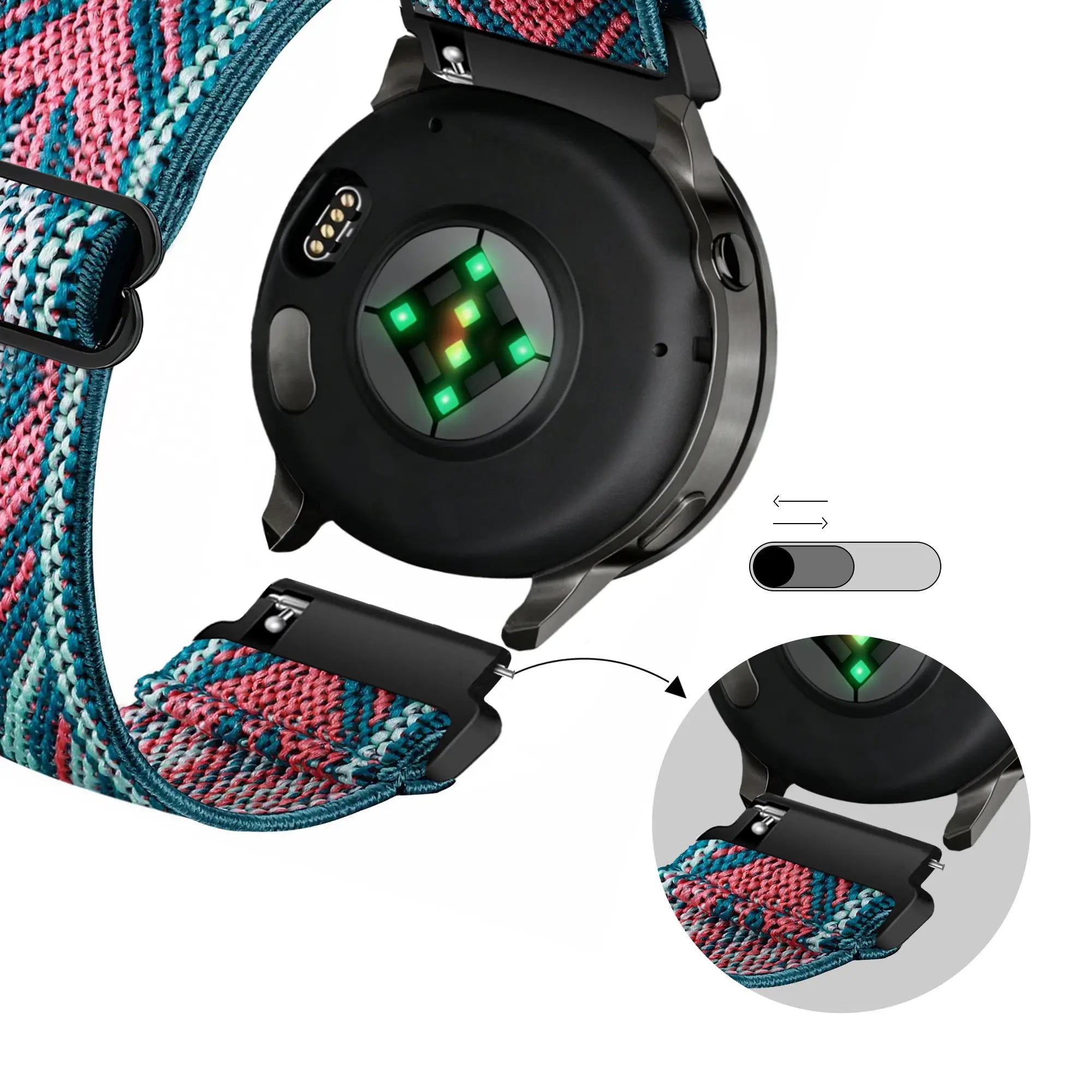 Bandz Garmin Forerunner 255s Elastic Nylon Strap (Blue Mix)