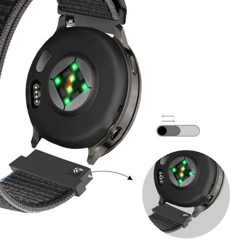 Bandz Garmin Vivoactive 4 Nylon Loop Strap (Charcoal)