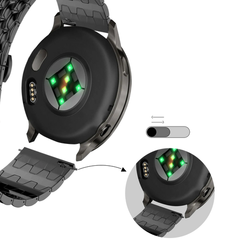 Bandz Bracelet acier 'Dragon' Garmin Forerunner 70 (noir)