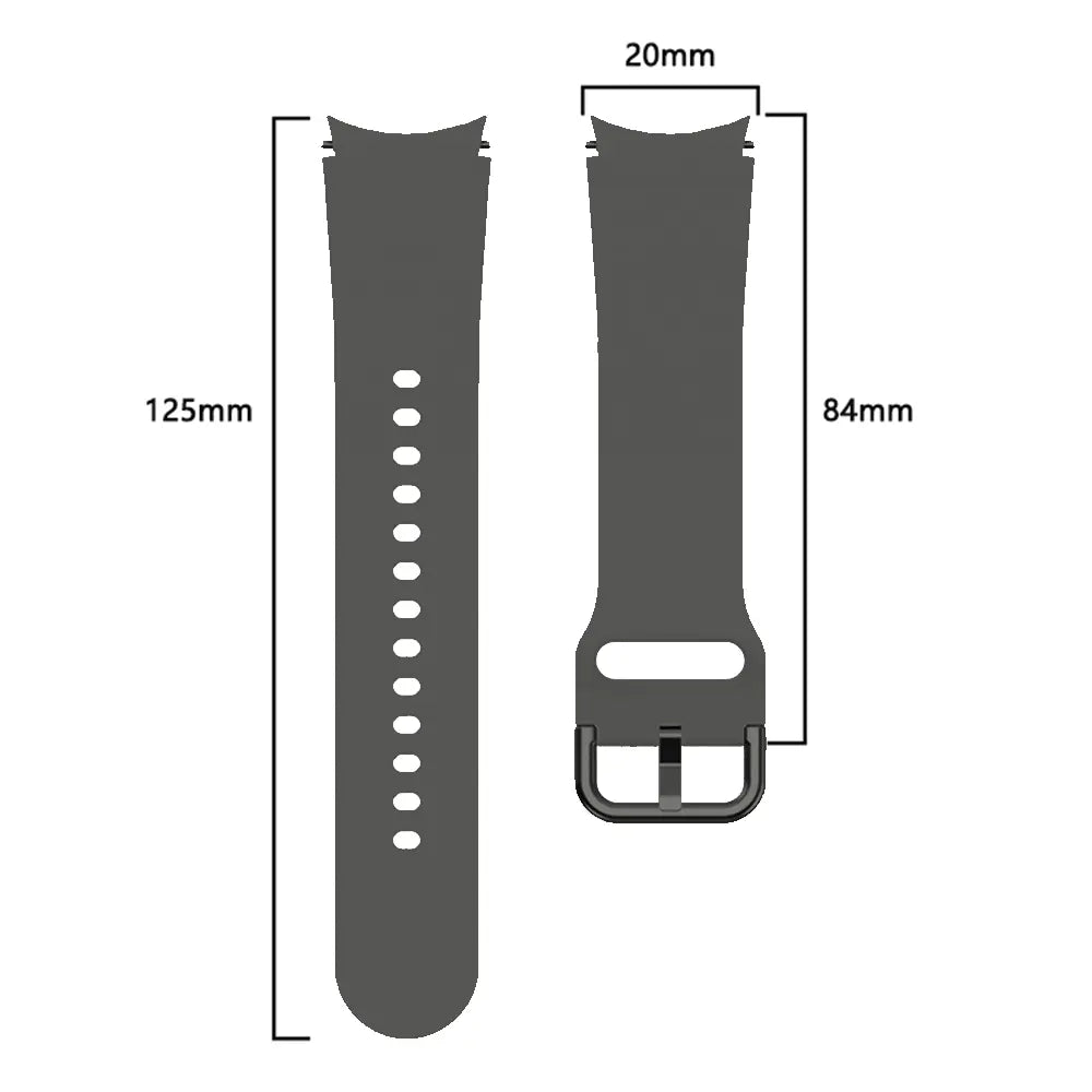 Samsung Galaxy Watch 7 - 44mm Buckled Silicone Strap (Dark Grey)