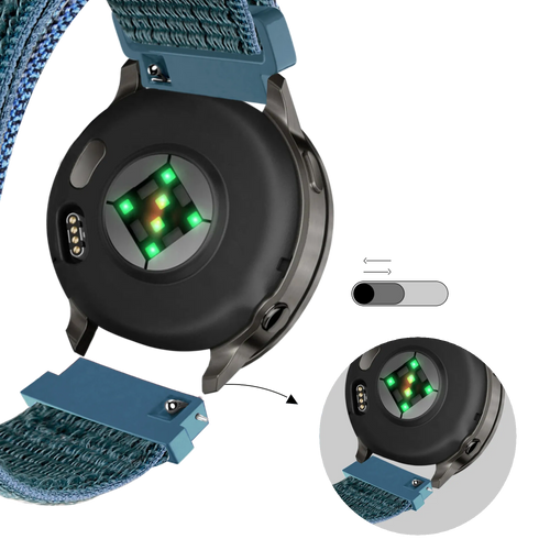 Bandz Bracelet nylon Loop Garmin Vivoactive 4s (vert-gris)