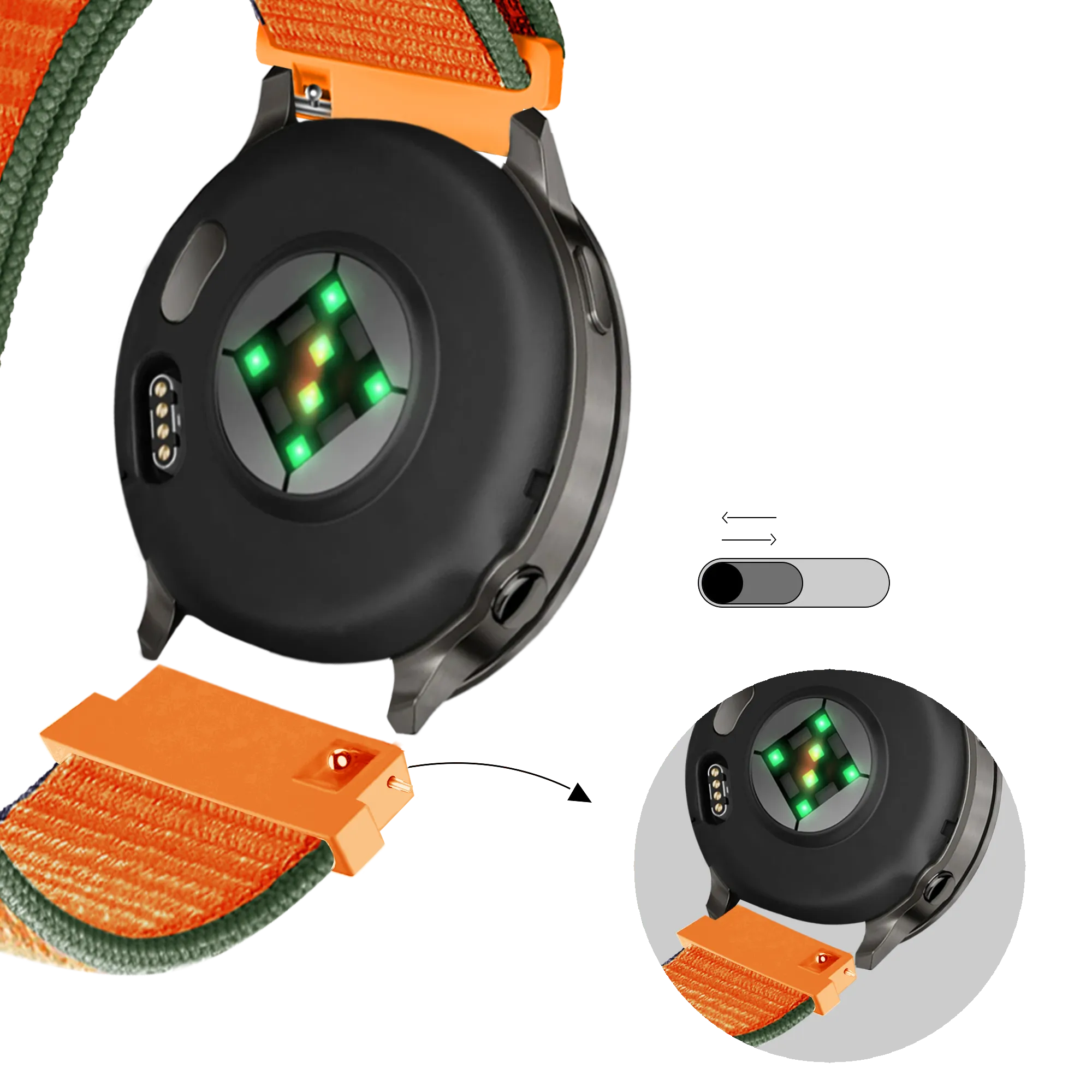 Bandz Bracelet nylon Loop Garmin Venu 2s (orange)