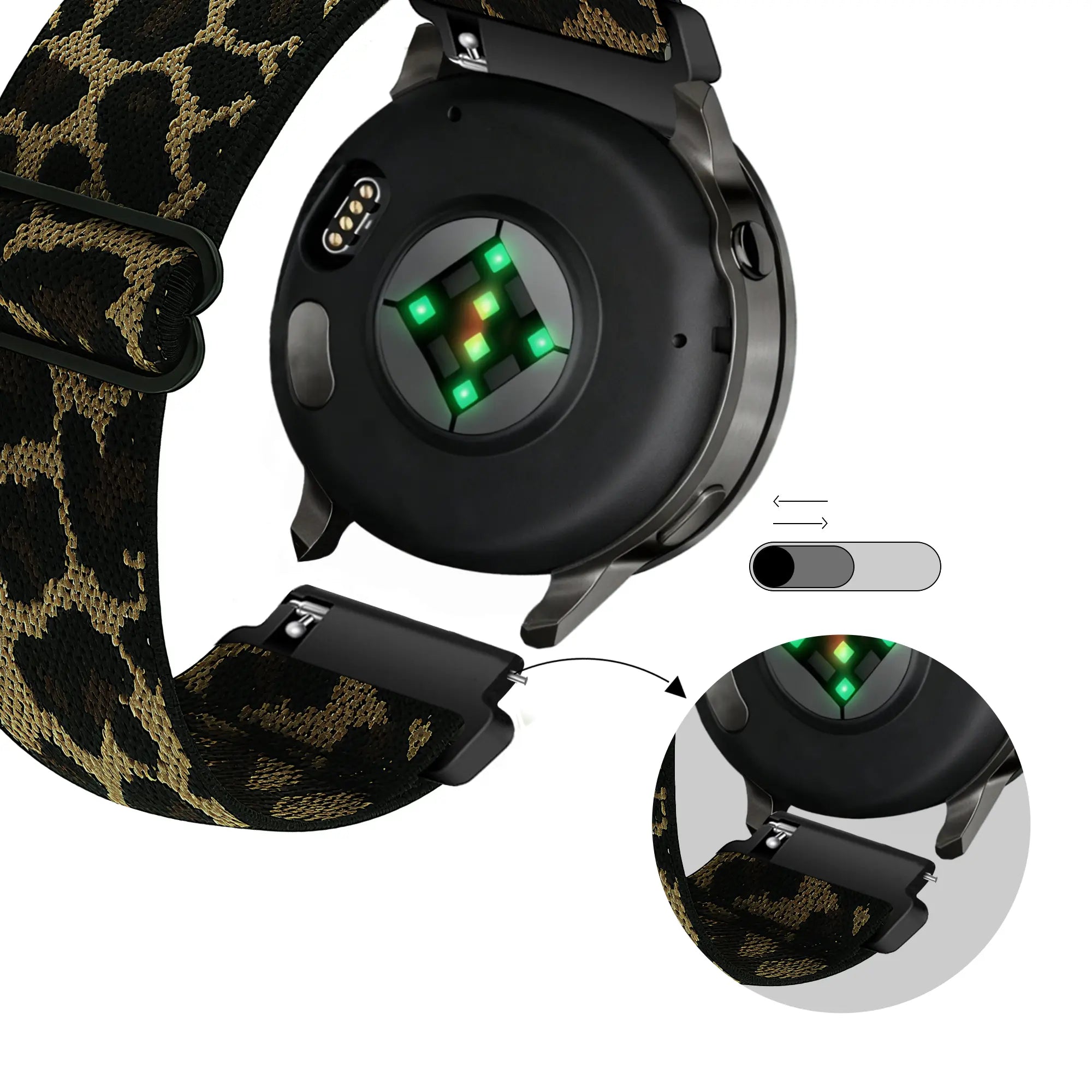 Bandz Bracelet nylon élastique Huawei Watch GT 3 Pro - 43mm (léopard')