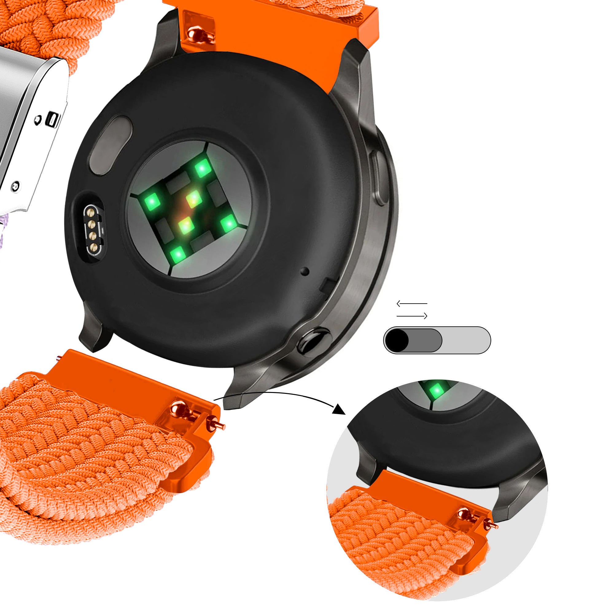 Bandz Garmin Venu 4 - 45mm Woven Nylon Strap (Orange)