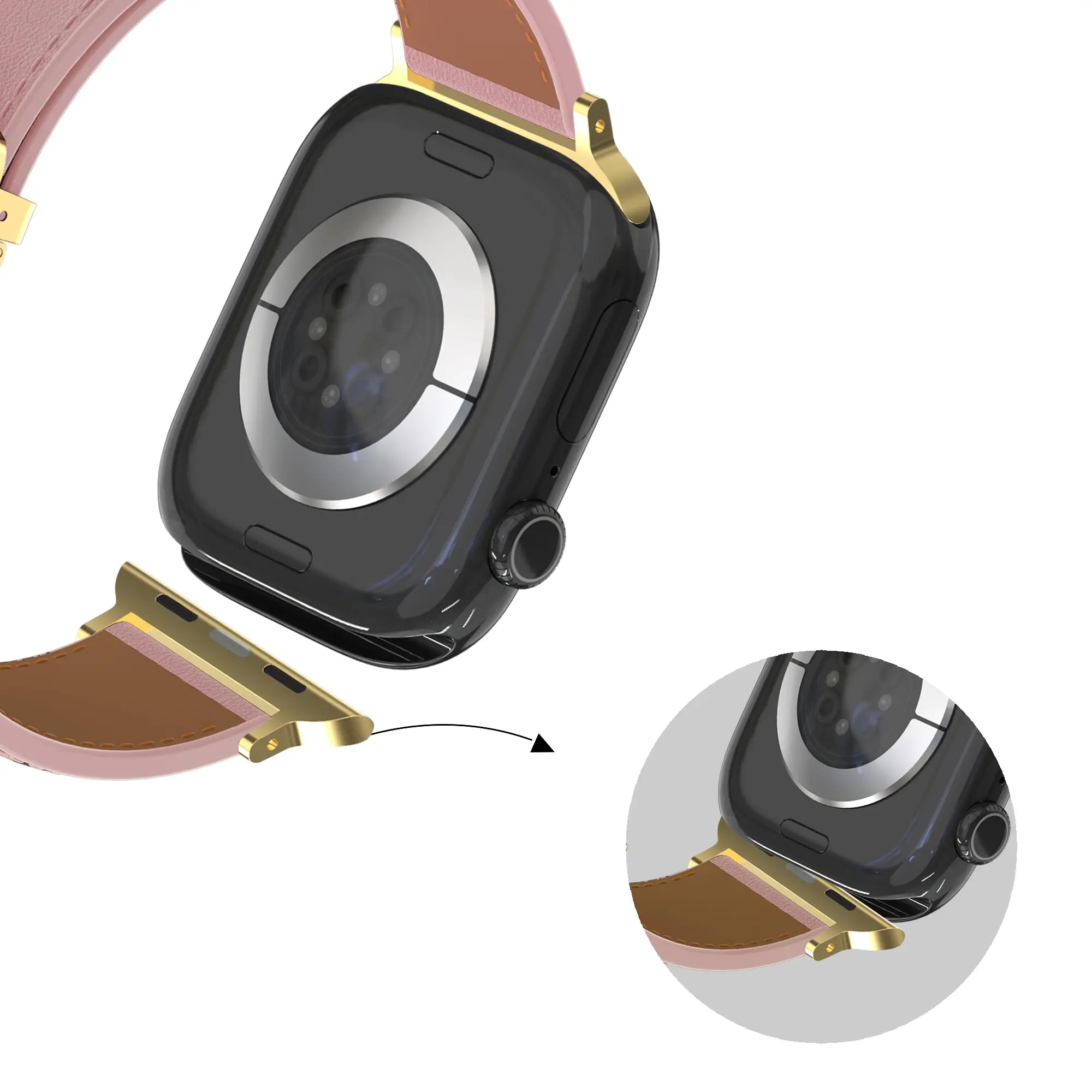 Bandz Bracelet cuir 'D-Type' Apple Watch (rose)