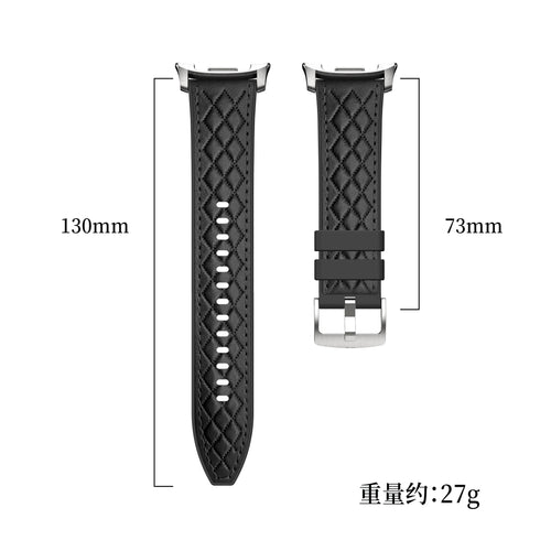 Bracelet cuir hybride diamond Samsung Galaxy Watch 8 - 44mm (marron foncé)