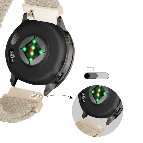 Bandz Bracelet tressé réglable Garmin Vivoactive 4s (lumière stellaire)