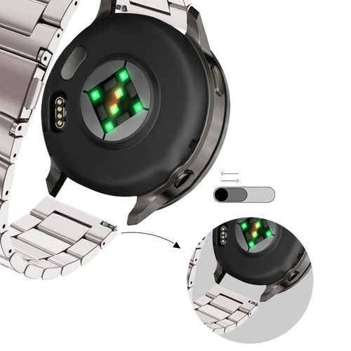 Bandz Bracelet acier 'Classic' Garmin Vivomove Trend (lumière stellaire)