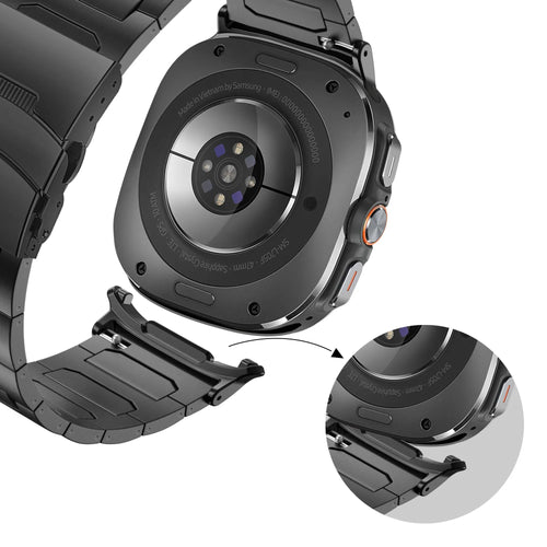 Bandz Bracelet titane 'Deluxe' Samsung Galaxy Watch Ultra 2 (noir)