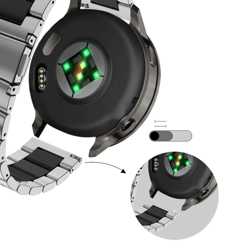Bandz Bracelet acier 'Classic' Garmin Approach S12 (argent/noir)