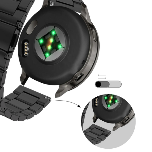 Bandz Bracelet acier 'Classic' Garmin Forerunner 70 (noir)
