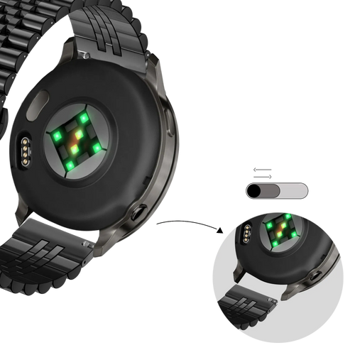 Bandz Bracelet acier 'Jubilee' Garmin Forerunner 70 (noir)