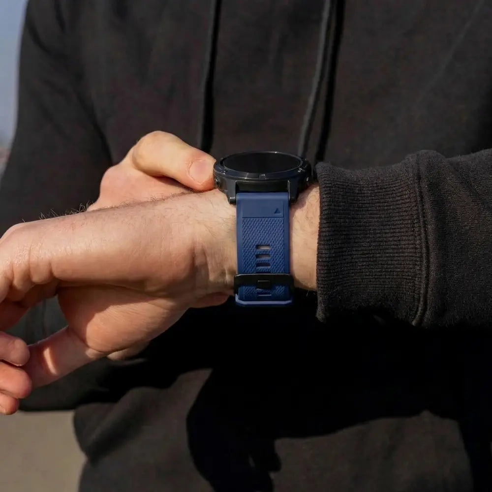Bracelet silicone Garmin Fenix 7 (bleu foncé)