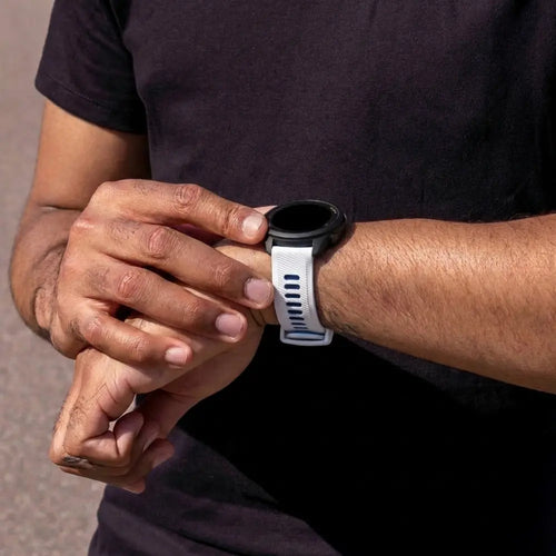 Garmin Forerunner 245 Sport Strap with Buckle (White-Blue)