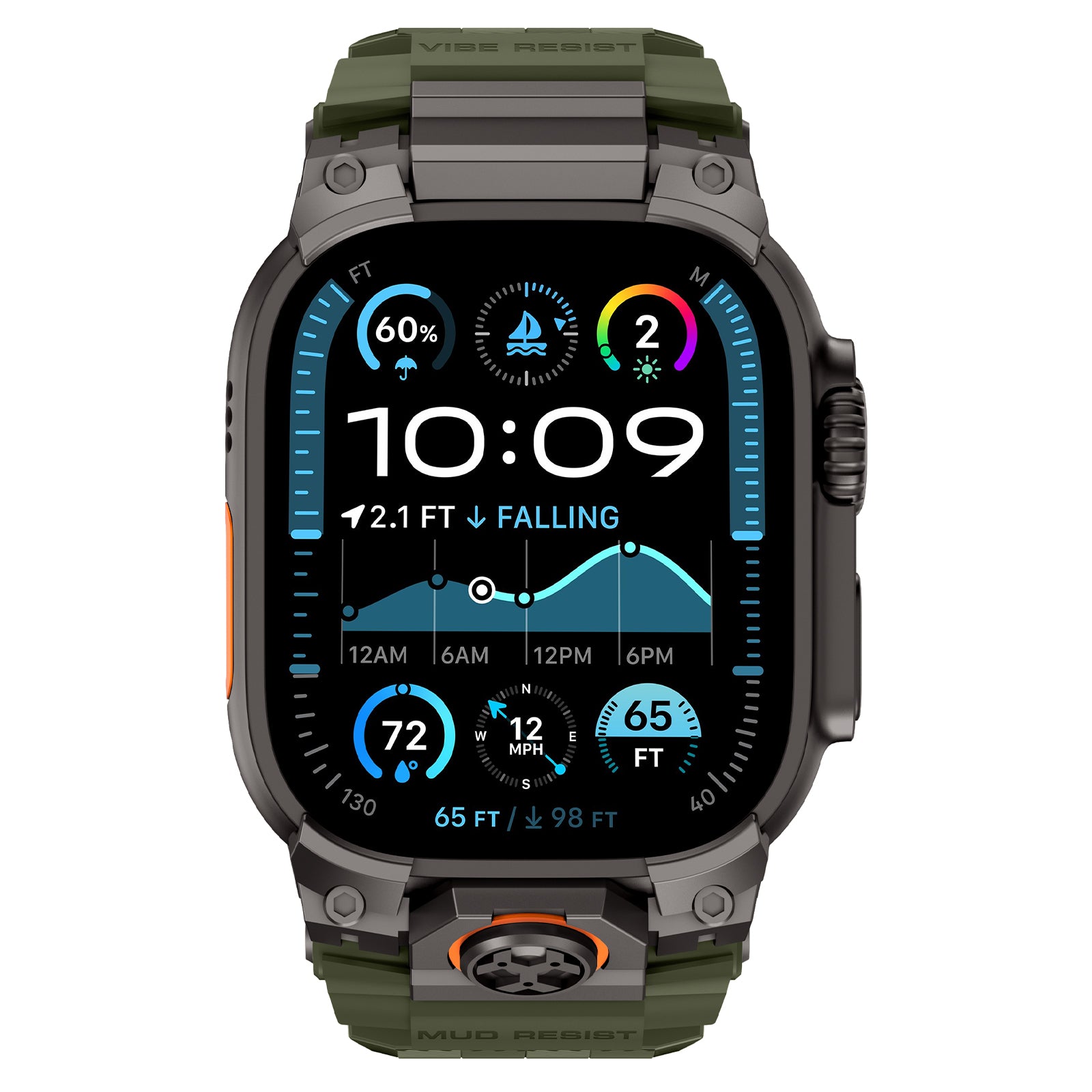 Bracelet silicone 'Cuatro garras' Apple Watch (vert)