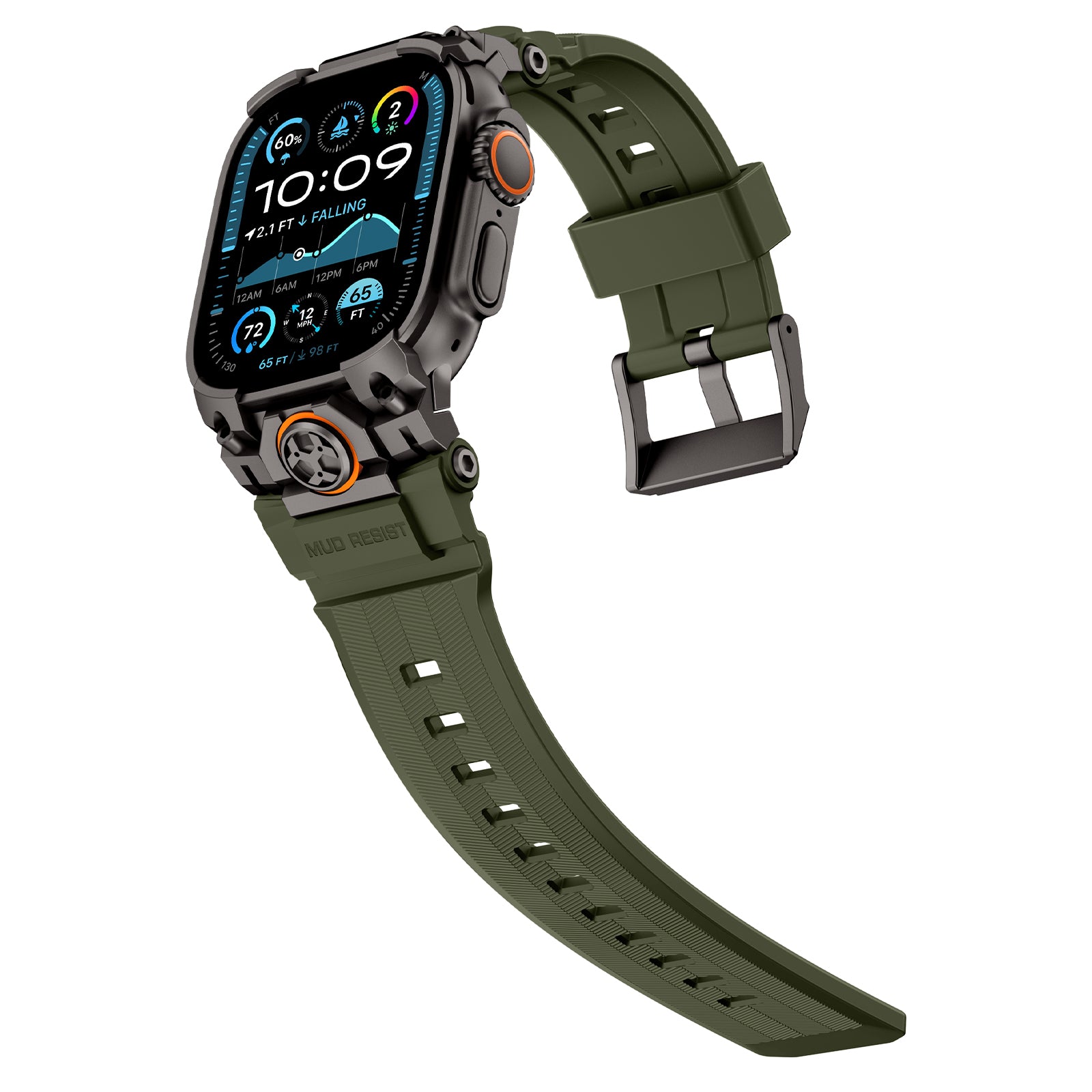Bracelet silicone 'Cuatro garras' Apple Watch (vert)