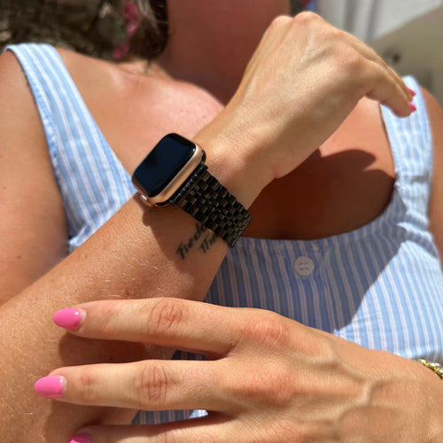 Bracelet acier xoxo Wildhearts Apple Watch (noir)