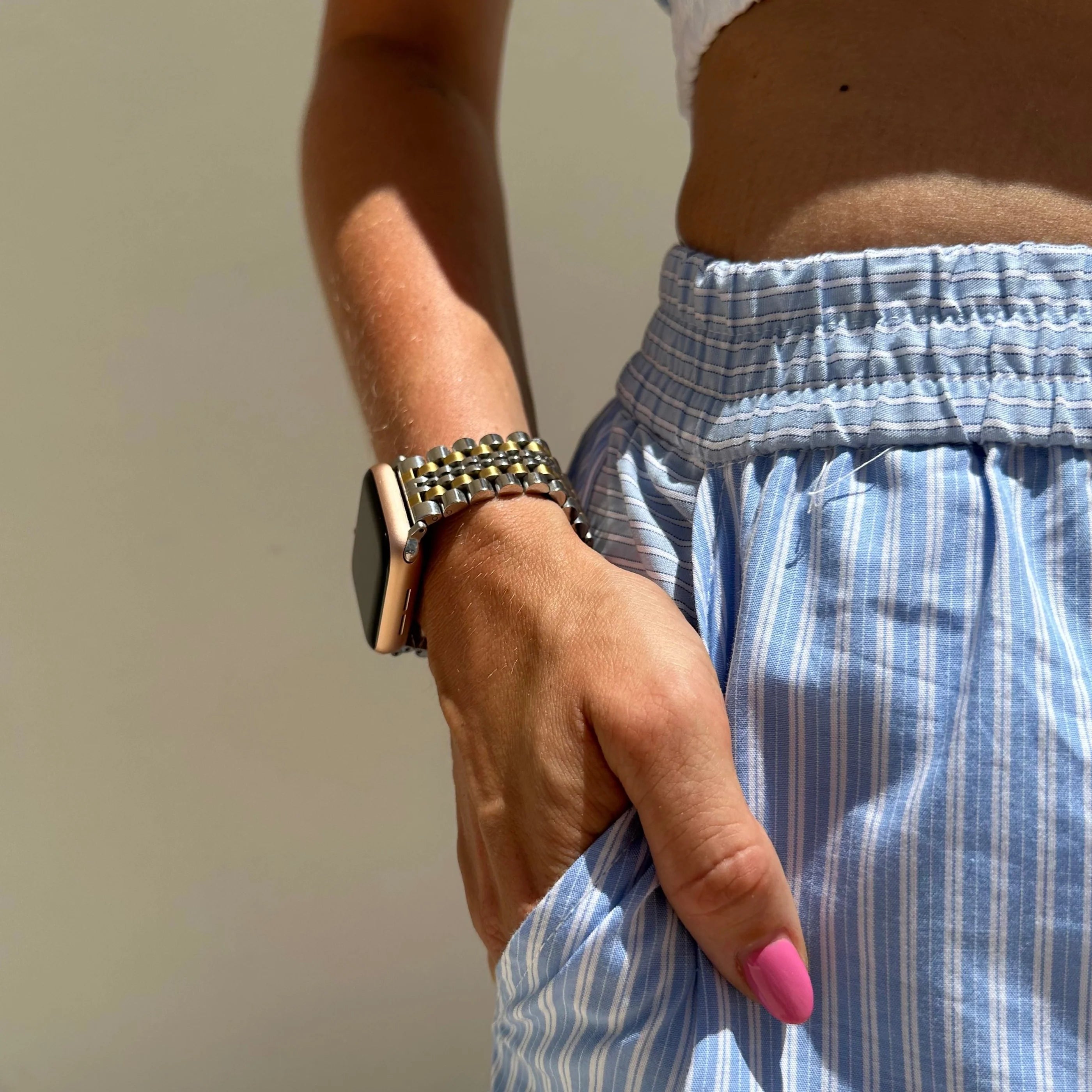 Bracelet acier xoxo Wildhearts Apple Watch (argenté/doré)