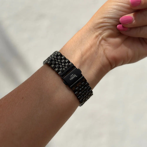 Bracelet acier xoxo Wildhearts Apple Watch (noir)