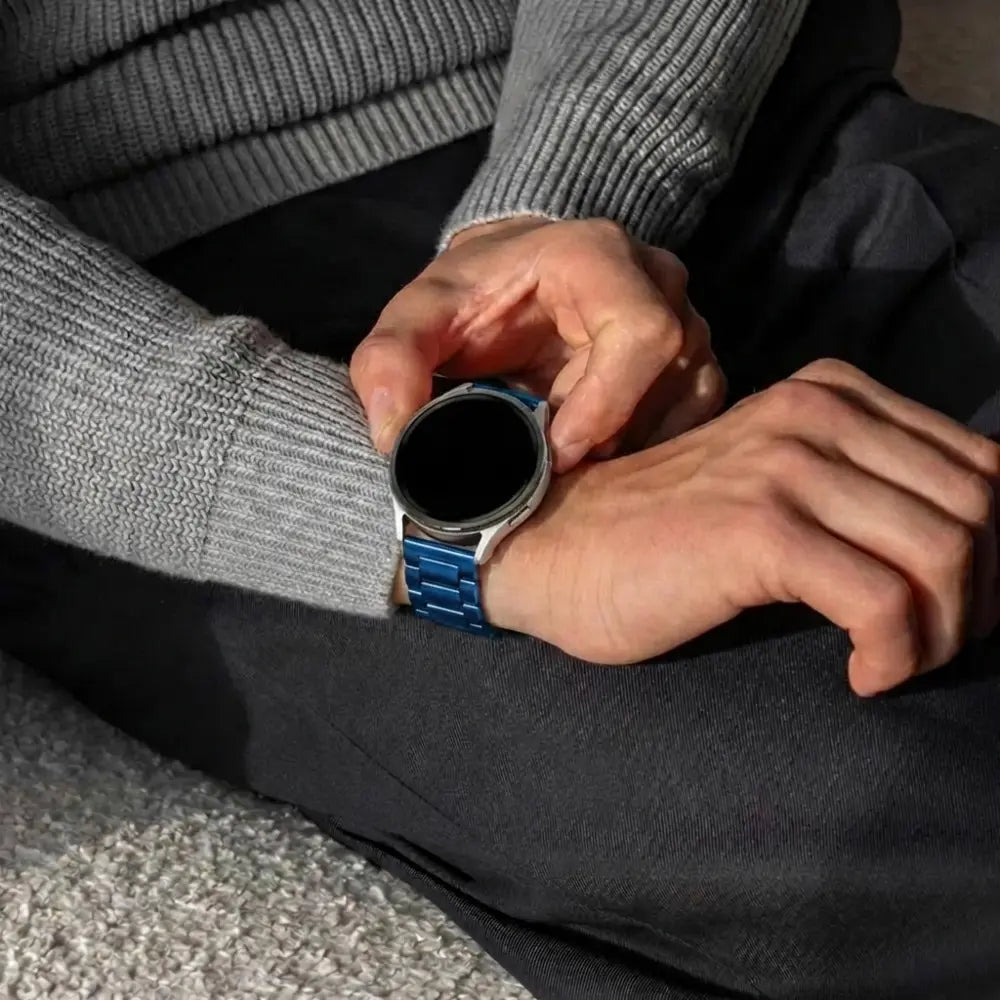 Bracelet acier Samsung Galaxy Watch 46mm (bleu)