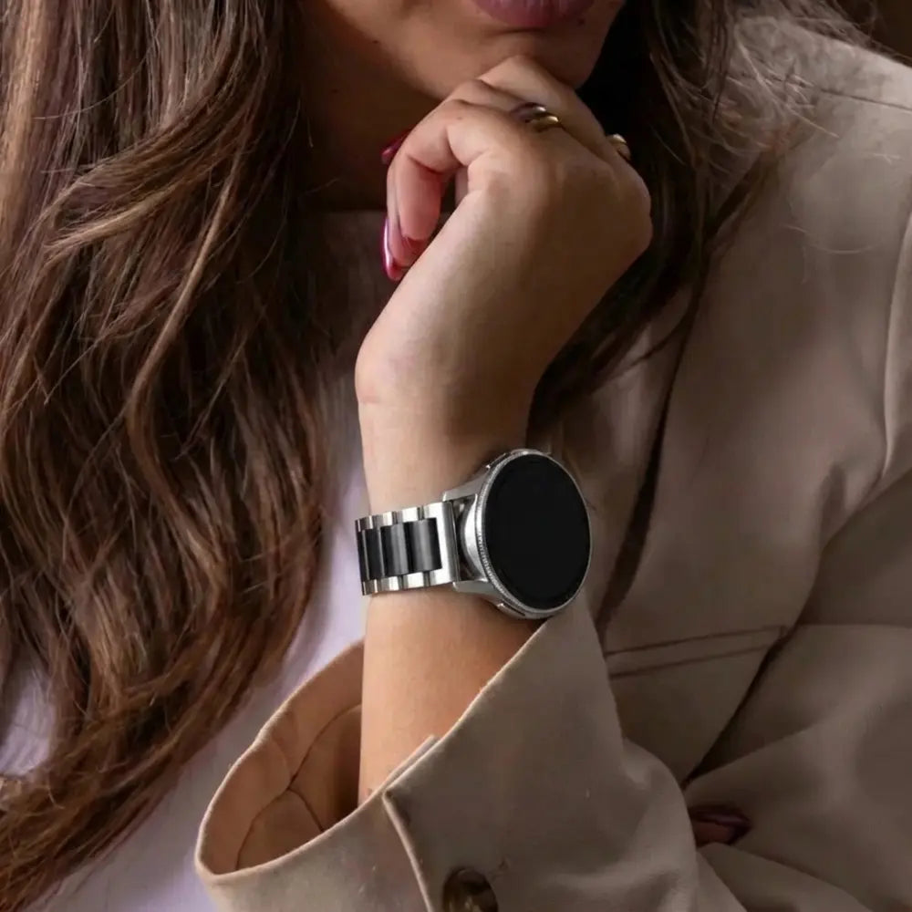 Bracelet acier Samsung Galaxy Watch 46mm (argent/noir)