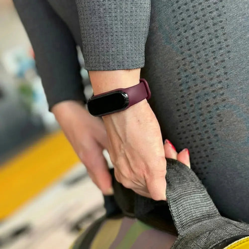 Bracelet silicone Xiaomi Mi Band 6 (vin rouge)