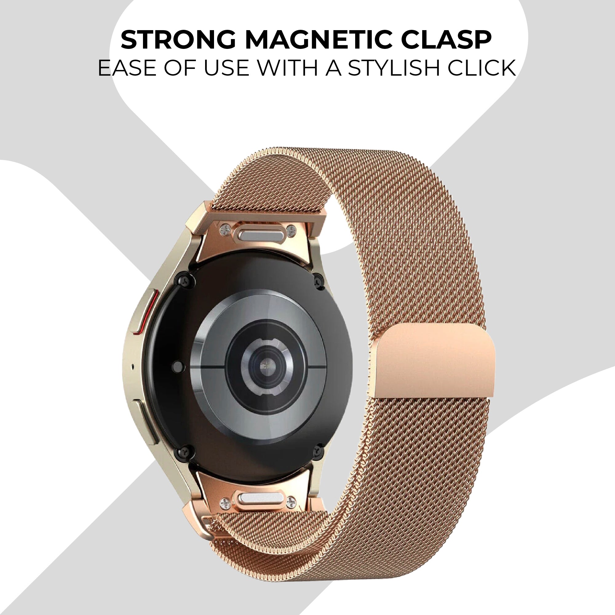 Samsung Galaxy Watch 6 40mm 'One push' Milanese Strap (Rose Gold)